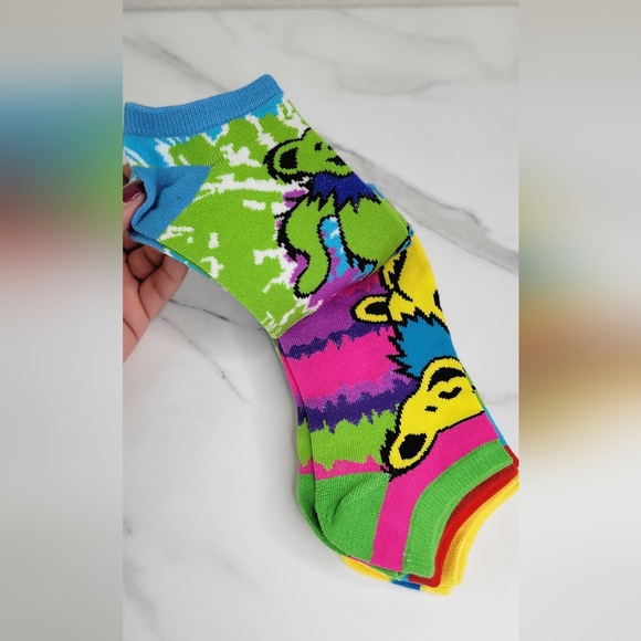 NWT - Grateful Dead - Tie Dye Ankle Socks - 5 Pair - Size 5-10 - Picture 3 of 9